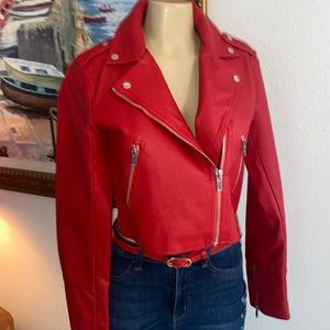 ❣️❣️RED MOTO FAUX LEATHER JACKET❣️❣️